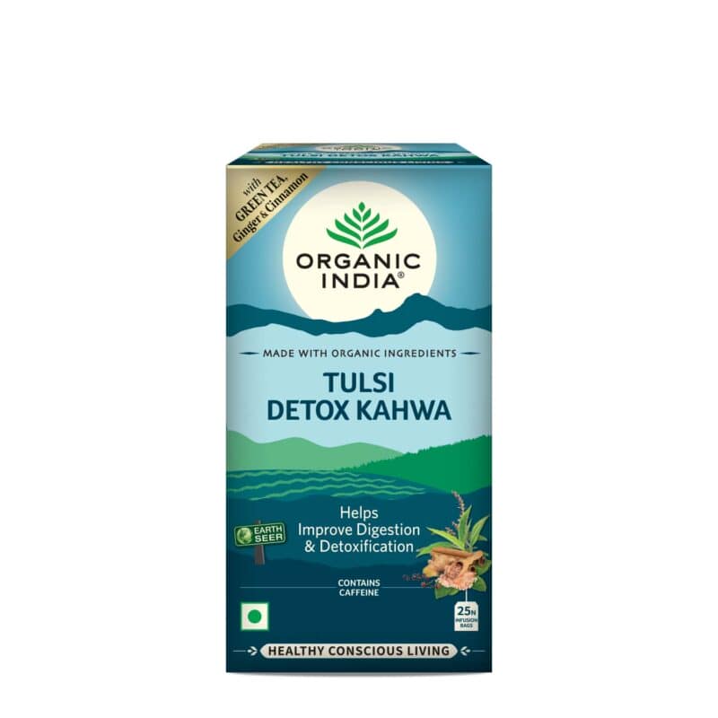 Organic India Tulsi Detox Kahwa- zielona herbatka z tulsi i przyprawami detox  (25 torebek)