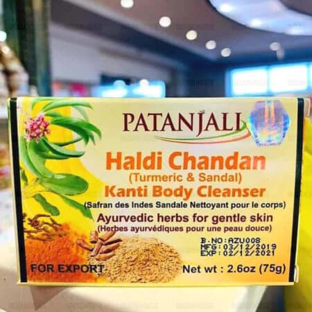 PATANJALI HALDI CHANDAN BODY CLEANSER – Mydło z kurkumą i drzewem sandałowym 75 g