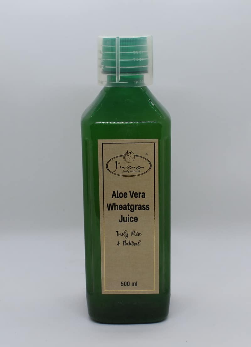 Aloe Vera Wheatgrass Juice JIVAA – sok z Aloesu i Trawy pszenicznej (agrest indyjski, trawa pszeniczna) 500 ml