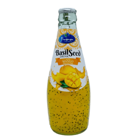 JIVAA BASIL SEED DRINK WITH MANGO FLAVOUR – napój o smaku mango z nasionami bazylii 290ML
