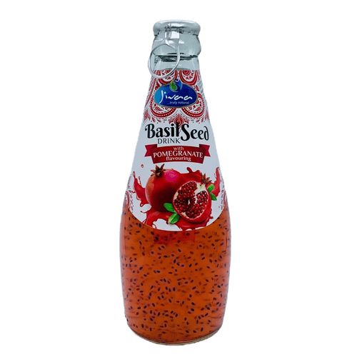 JIVAA BASIL SEED DRINK WITH POMEGRANATE FLAVOUR – napój z nasionami bazylii i granatem 290 ml