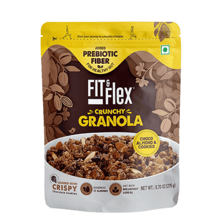 FIT & FLEX CHOCO ALMOND & COOKIES GRANOLA (BUY 1 GET 1 FREE) – granola mieszanka płatków z migdałami 275 gm