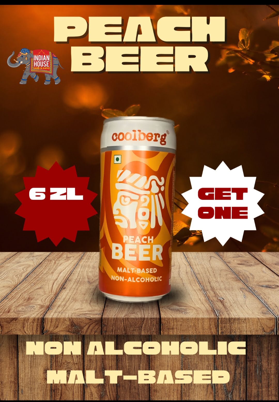 COOLBERG PEACH BEER(NON-ALCOHOLIC) 300ML