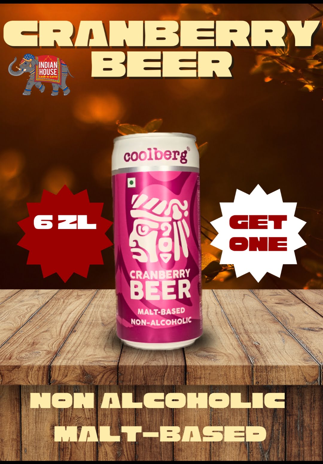 COOLBERG CRANBERRY BEER(NON-ALCOHOLIC)  300 ML