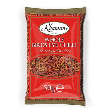 Khanum Whole bird eye chilli – chilli ostre suszone strąki 50g